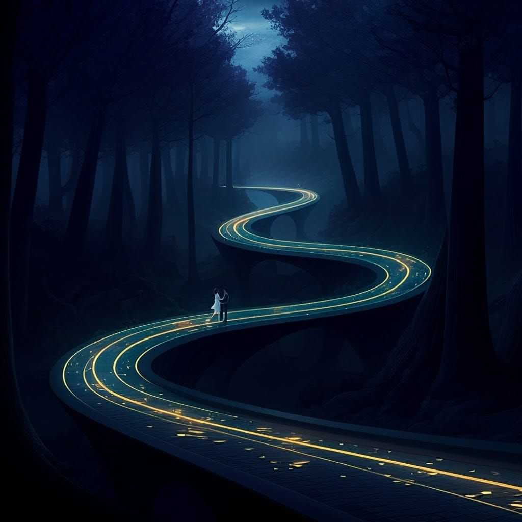 Luminated Highway of Love Across Eons: Digital Art