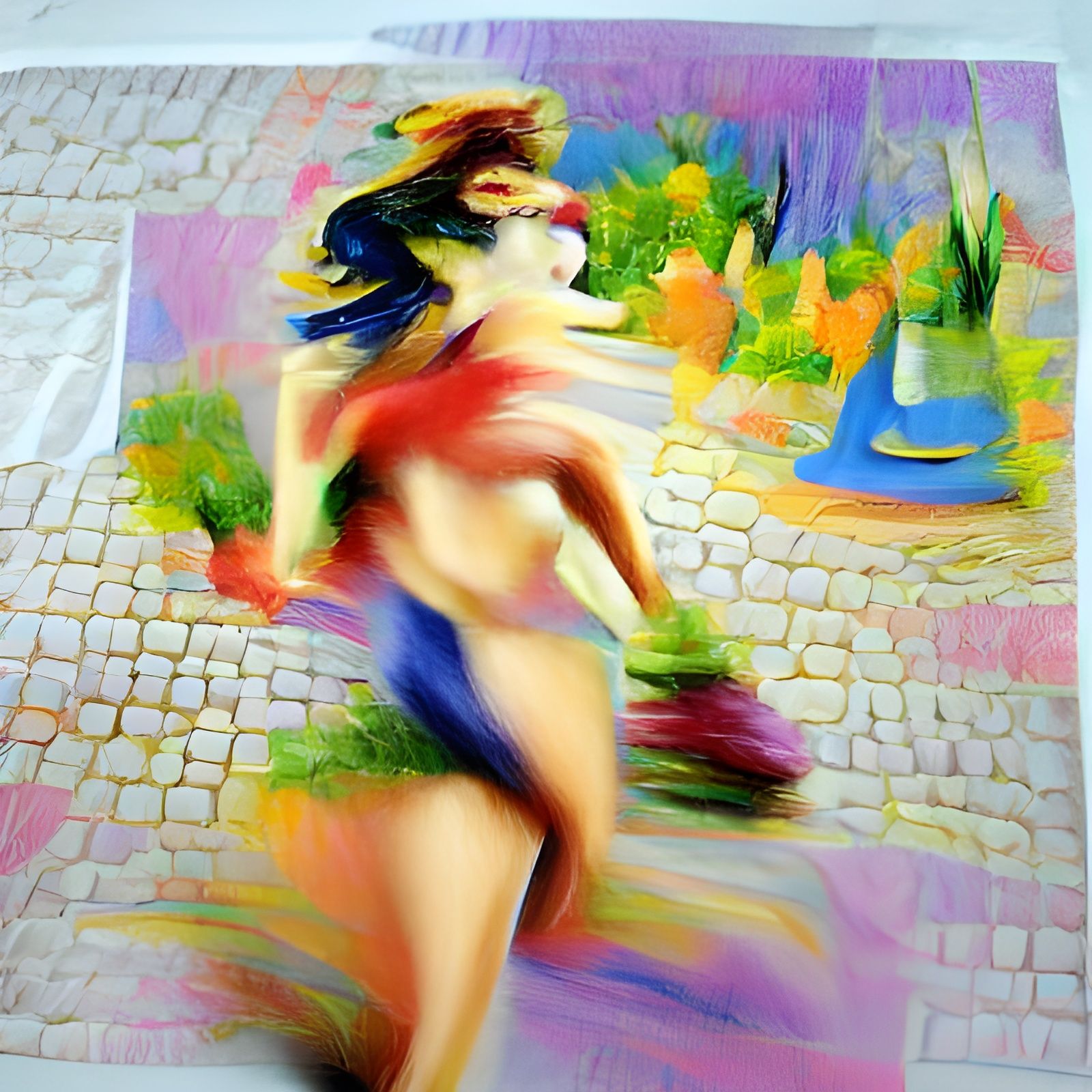 Erotic Female Running: Fauvism Impressionism Renaissance