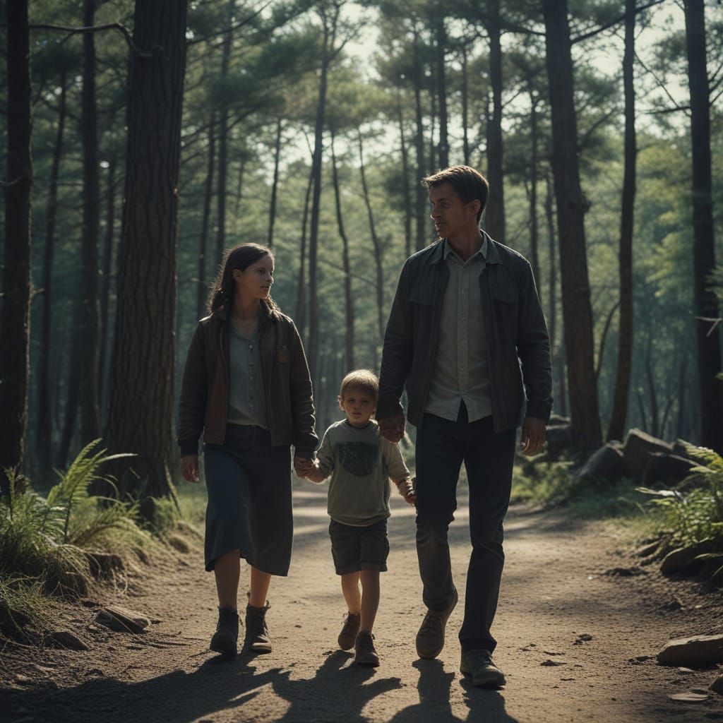 Hyperrealistic Image of Four Generations Family