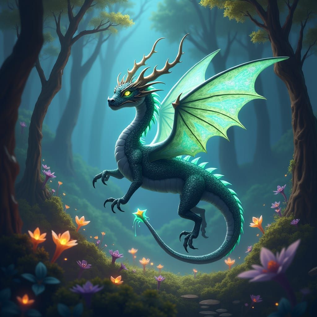 Mystic Luminar Glides Through Enchanted Forest