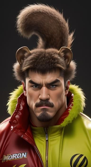Squirrel as Hulk Hogan Hybrid Fusion