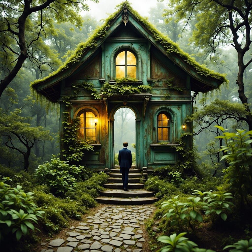 Steampunk Marionette Approaches Enchanted Village