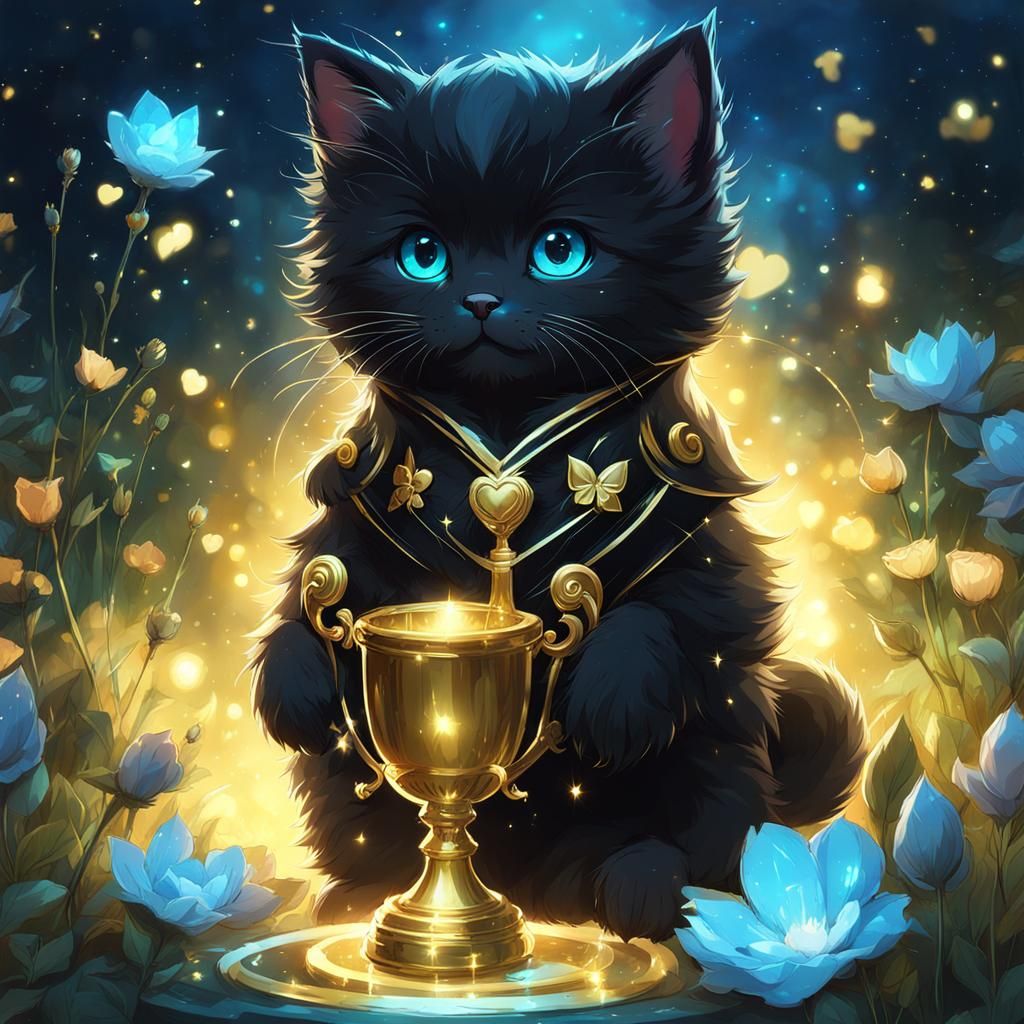 Chibi Kitten Constellation Wins Trophy in Bioluminescent Gar...