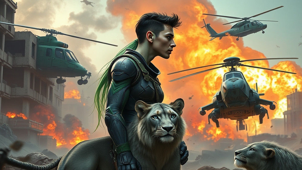 Alien Woman and Human Man in Sci-Fi Art Style