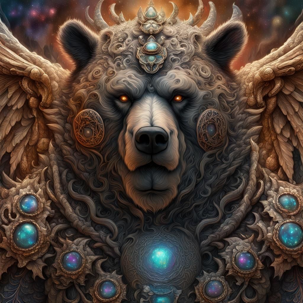 Bear Demon Keeper of Dragons: Digital Illustration