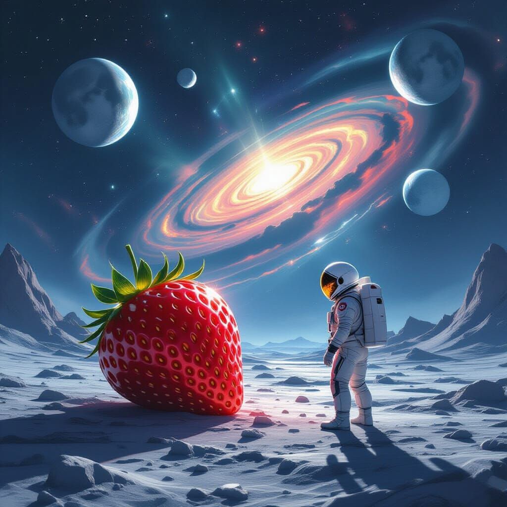 Astronaut Discovers Giant Crystal Strawberry on Alien World