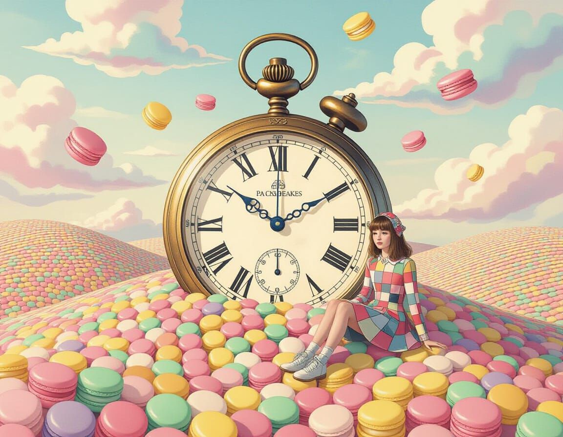 Surreal Pocket Watch Landscape with Jawbreaker Hills