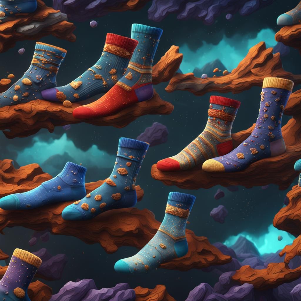 Fantastical Socks in Detailed Matte Painting