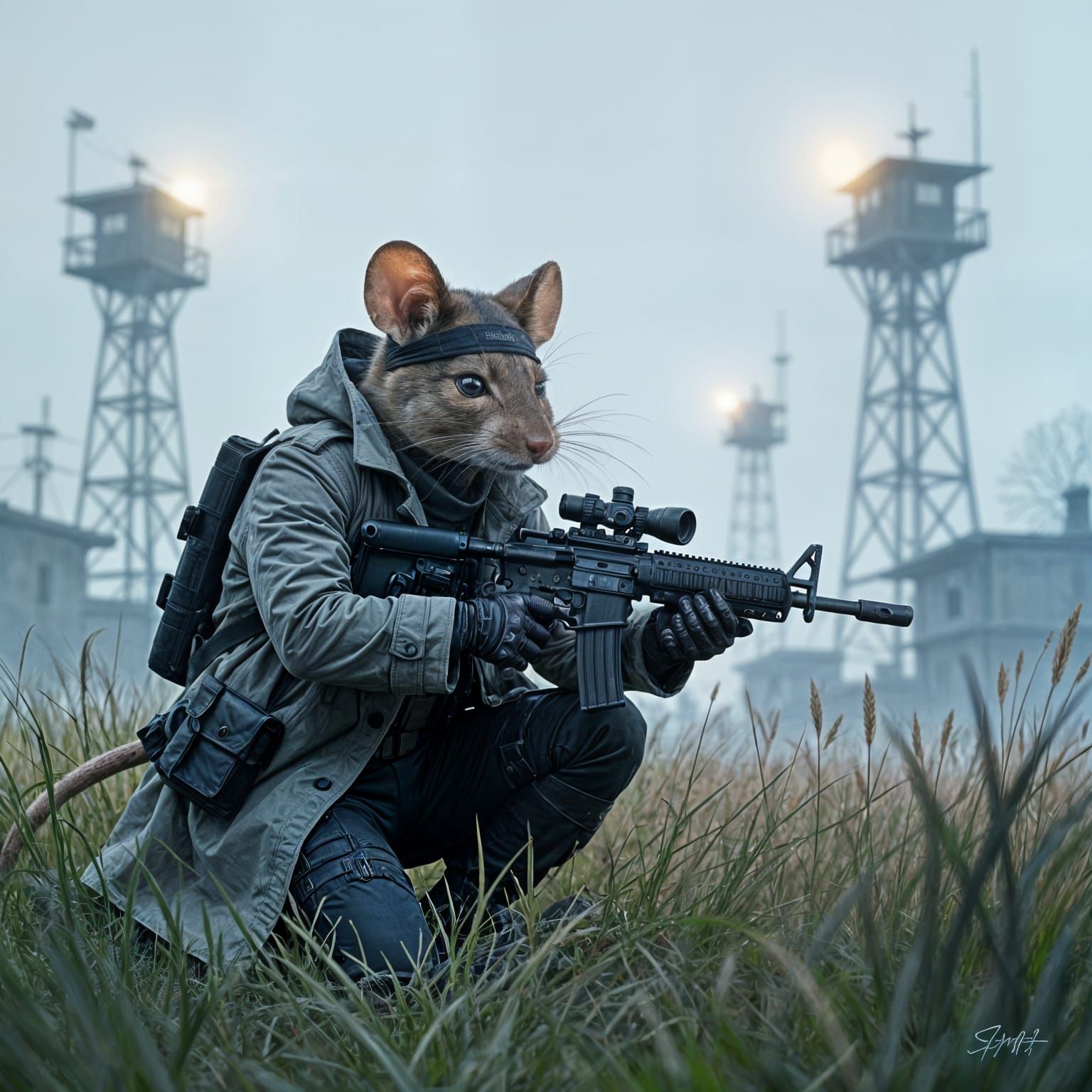 Stealthy Mouse Spy in Metal Gear Solid Style