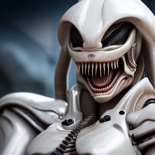 Xenomorph Warrior with a Smiling Face