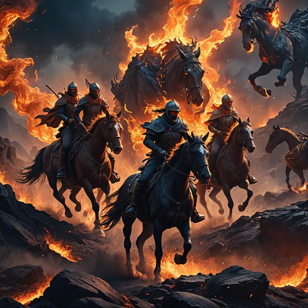 Horseback Riders Blaze Through Fantasy Firestorm