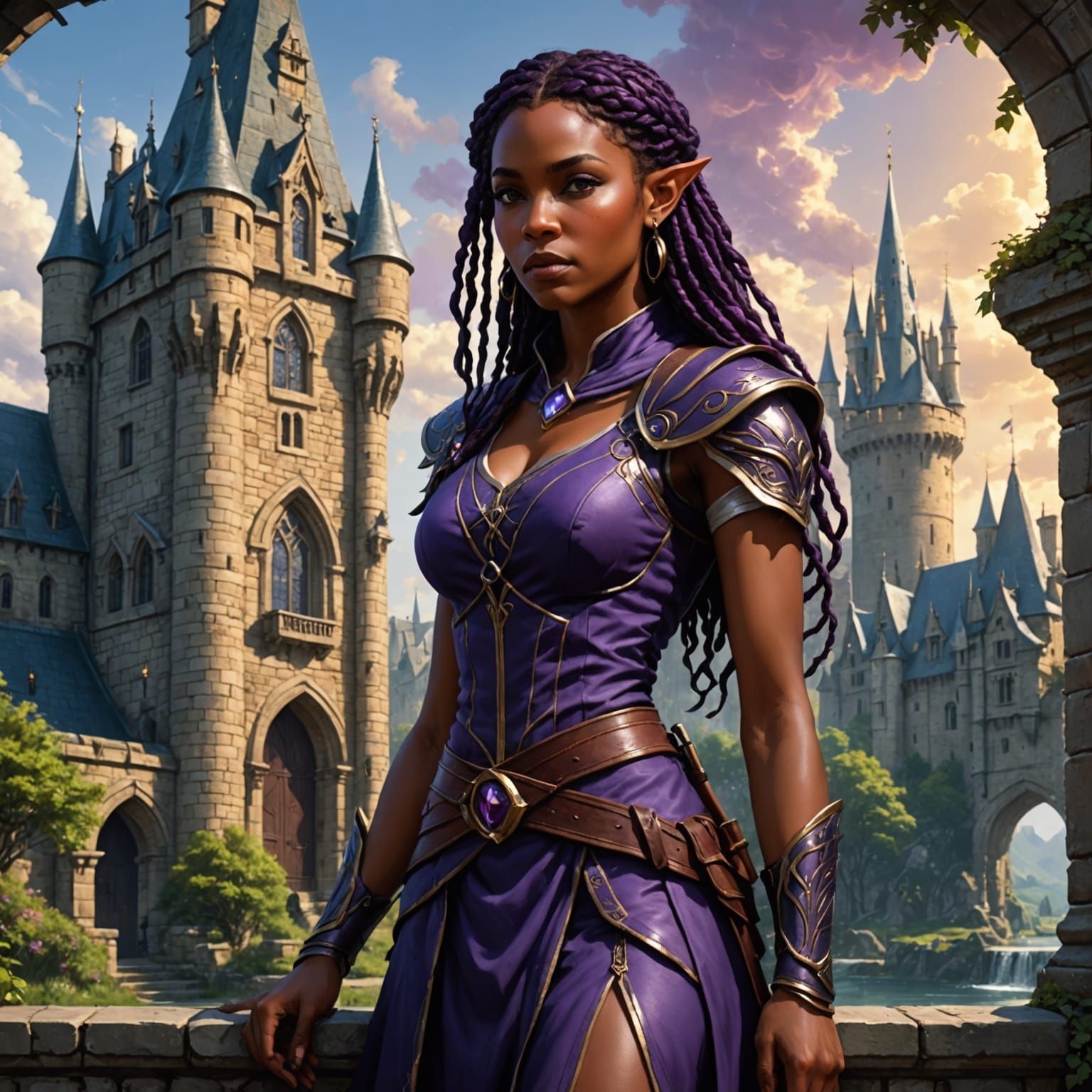 Stunning Epic Fantasy Elf Mage Portrait in Maximalist Style