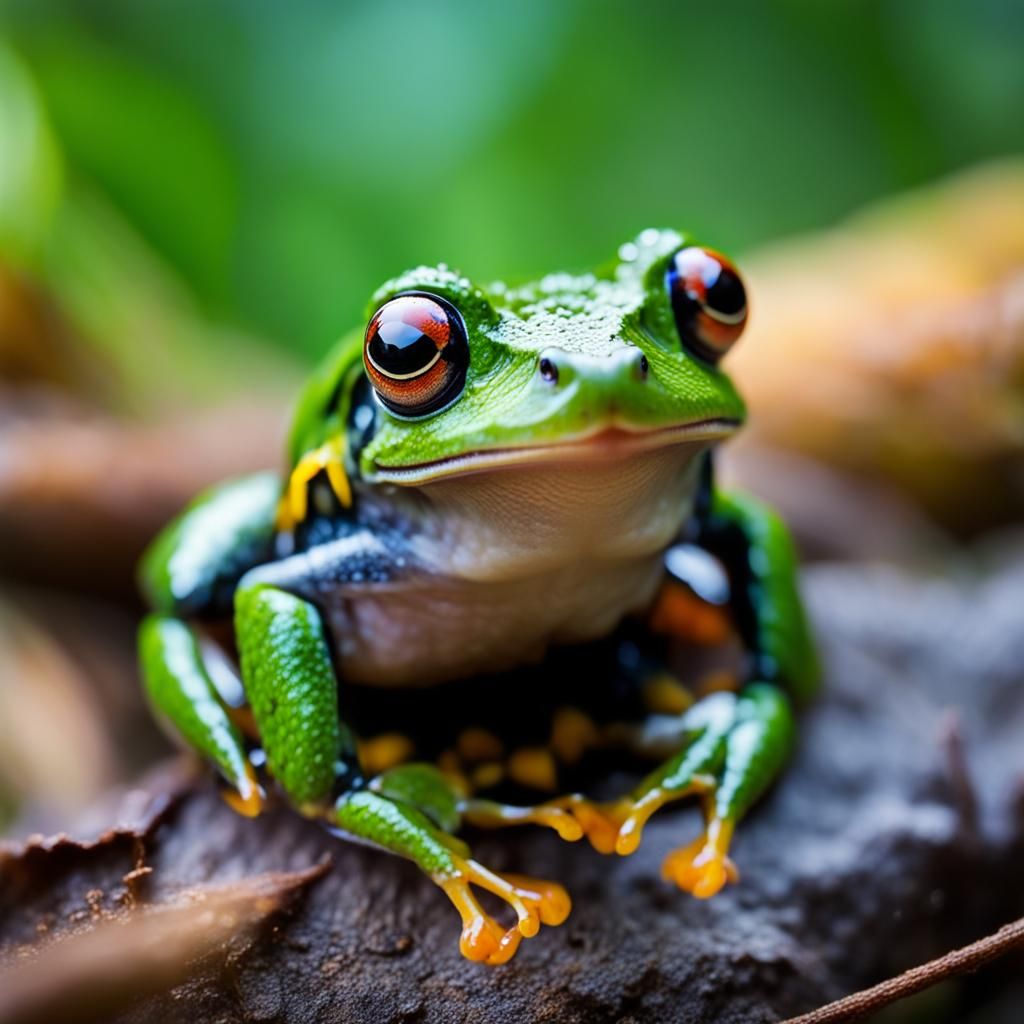 Cute Baby Frog in Tropical Forest: Vivid Photography