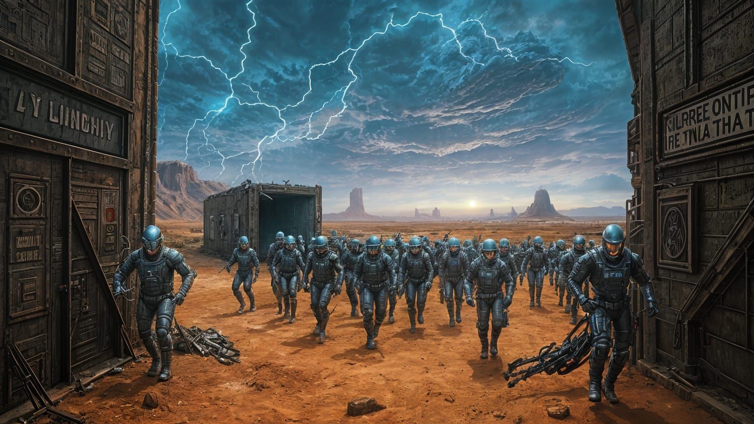 Robotic Tribe Assault on Bunker in Alien Trench Warfare