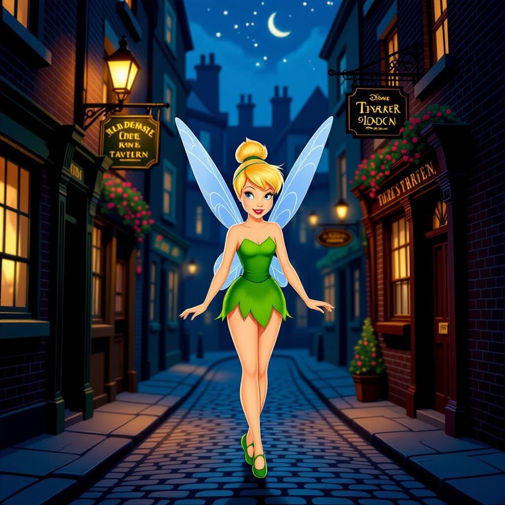 Tinker Bell in Victorian London at Night
