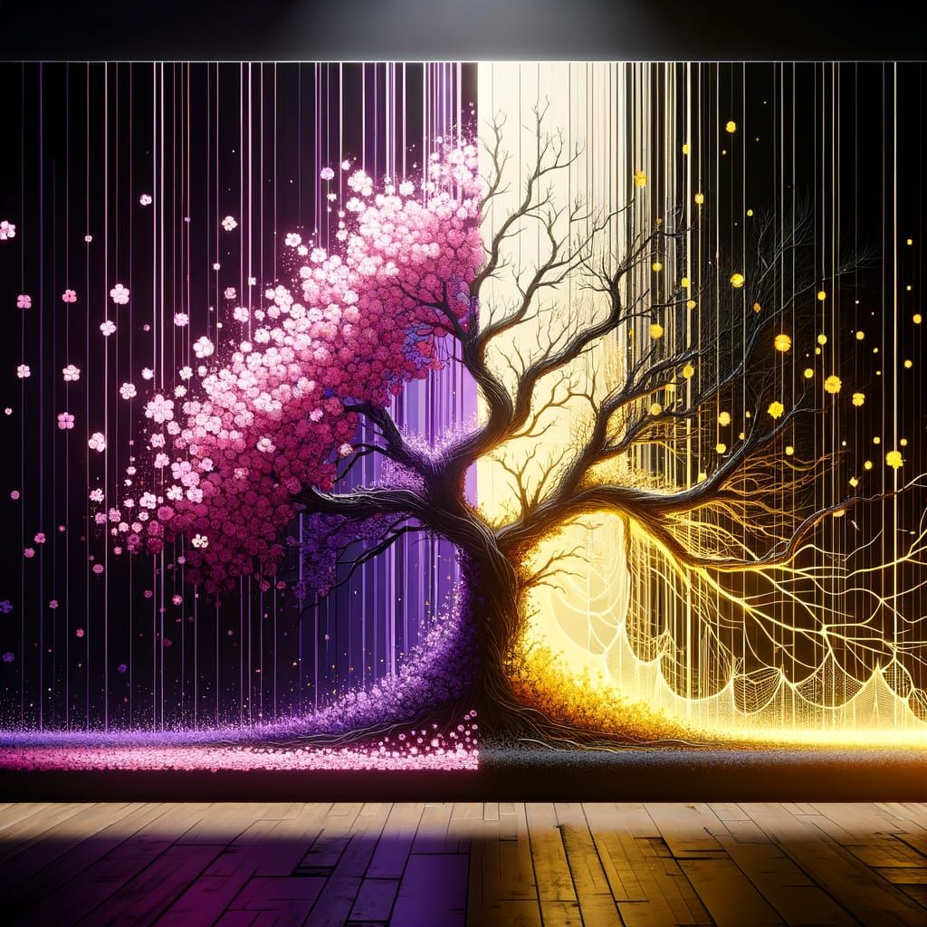 Ethereal Tree Transmutation in Art Nouveau Style