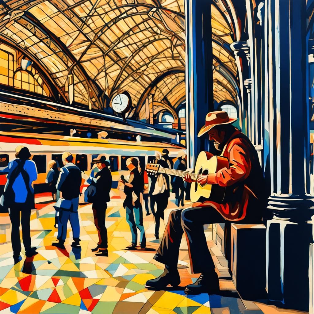 Guitar Player at Flinders Street Station