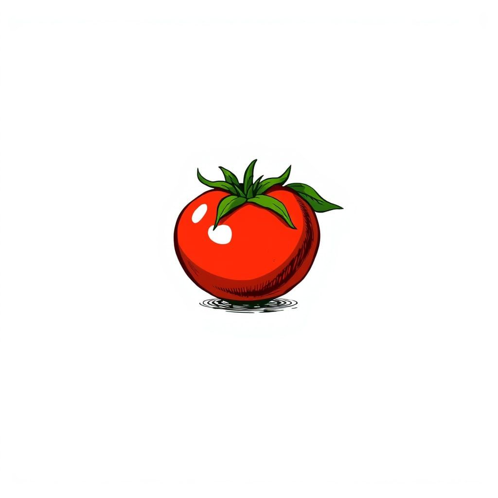 Quirky Toon Sketch Tomato Icon