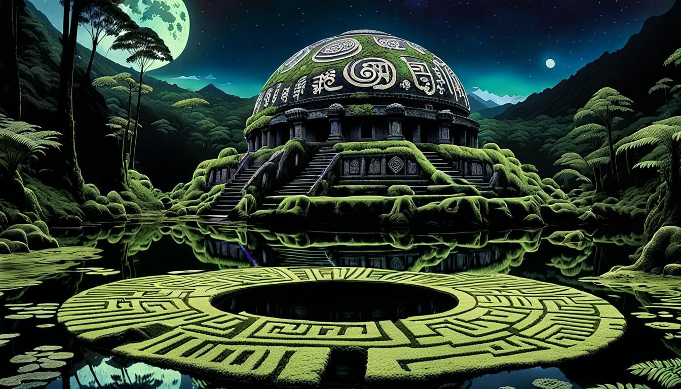 Glow in the Dark Ruined Stone Dome Poster Art