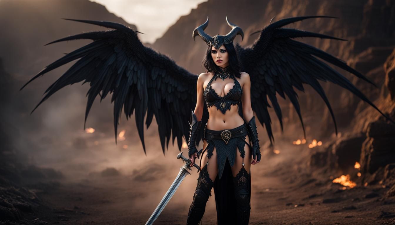 Demoness Knight in Desolate Hell Abyss