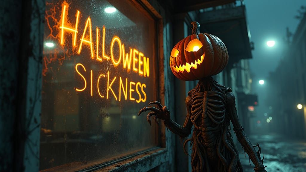 Glowing Jack-O-Lantern Entity Writes 'Halloween Sickness' in...
