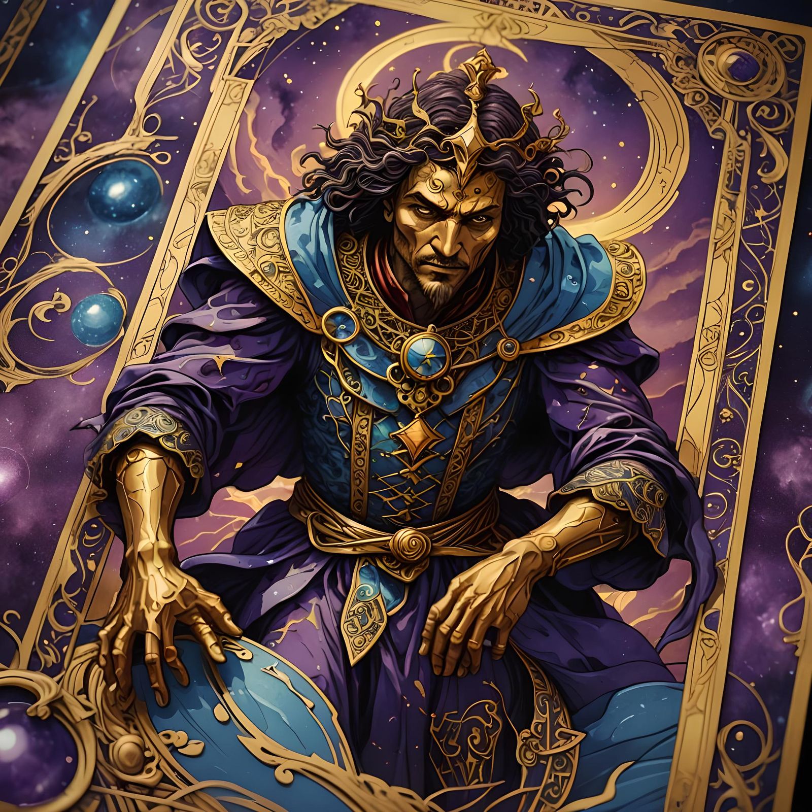 Mystical Tarot Card: The Fool, Digital Fantasy Art