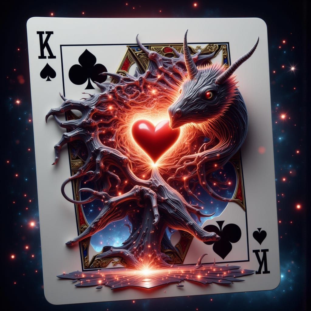 It's In the Cards ♠️♣️♥️♦️🃏🐺🐕💪⚡️🌕<lora:FiosArcaneCards:1.0>