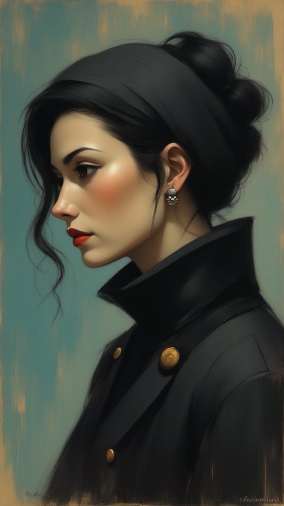 Elegant Woman Portrait in Parisian Style