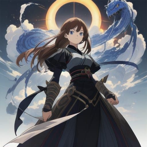 Elegant Cobra-Inspired Lady in Anime Style