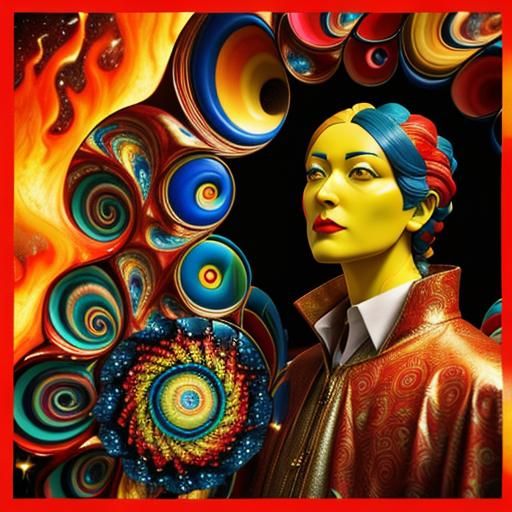 Fractal Galaxies in Cubist Surrealist Explosion