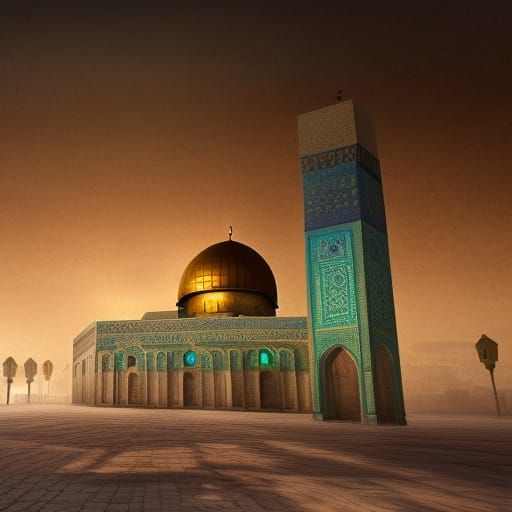 Al-Aqsa Mosque Palestine: Detailed Matte Painting