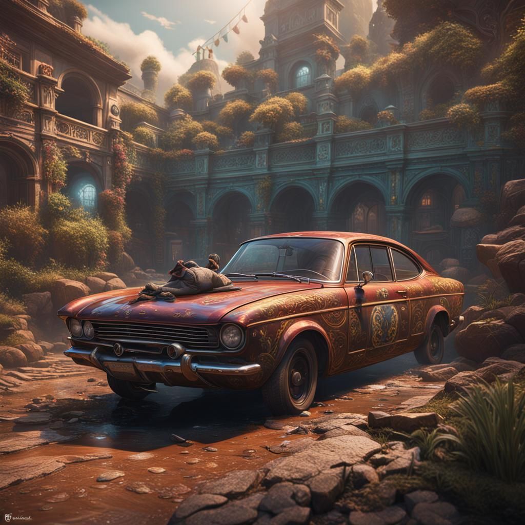 Detailed Sports Car Matte Painting in 8K