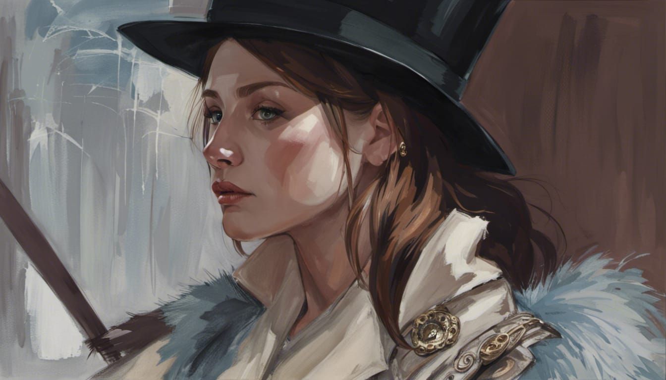 Alice as Mad Hatter: Detailed Ink Portrait