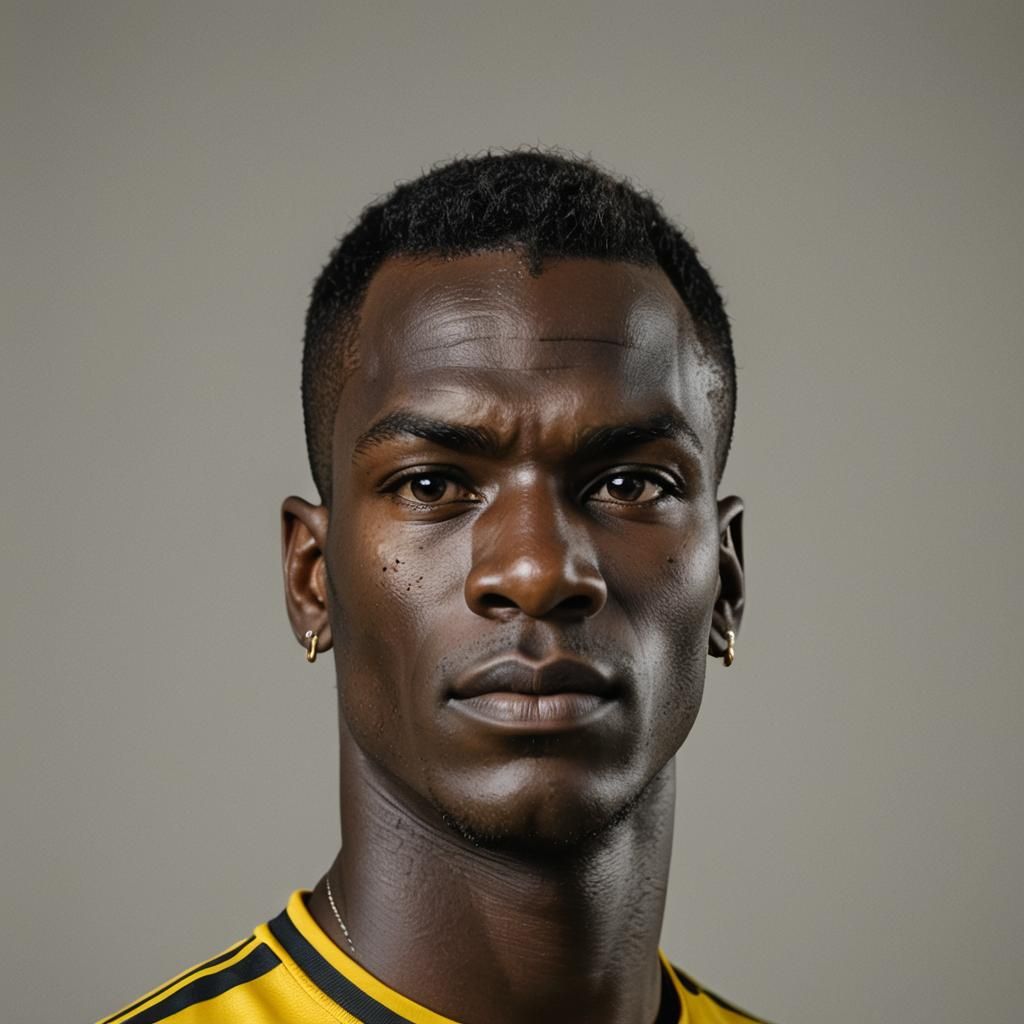 Detailed Portrait of Soccer Player in Studio Lighting