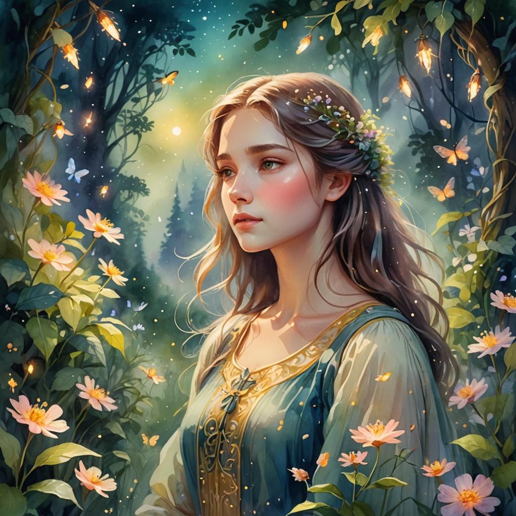 Whispers of Memories: Fantasy Garden in Art Nouveau Style