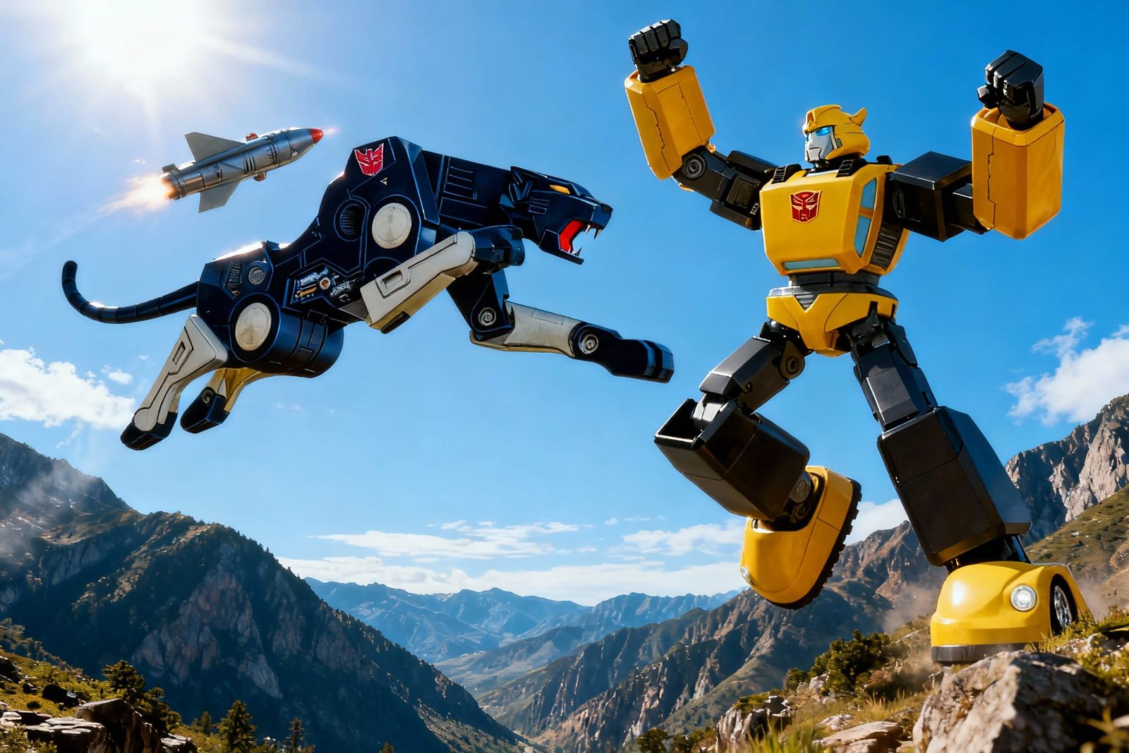 Ravage and Bumblebee in Epic Transformers Action