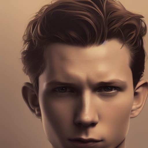 Tom Holland Portrait in Artgerm and Mucha Style