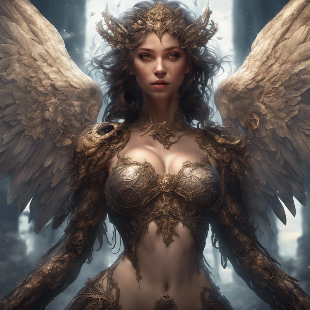 Angelic Figure in Dark Fantasy Style