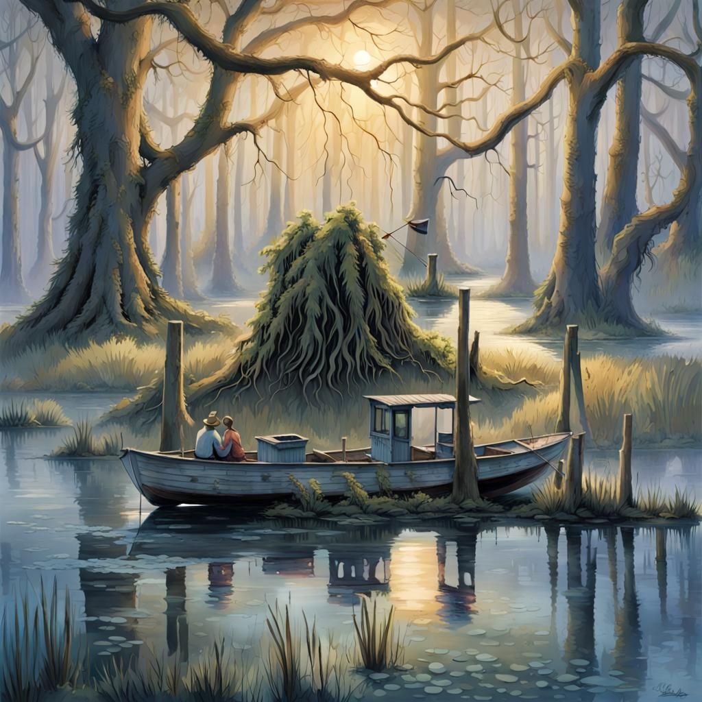 Louisiana Bayou Fisherman's Digital Odyssey