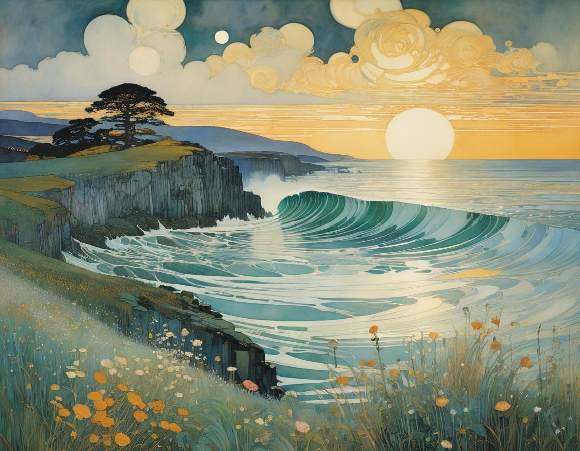 Enchanting Illustration in Art Nouveau Style