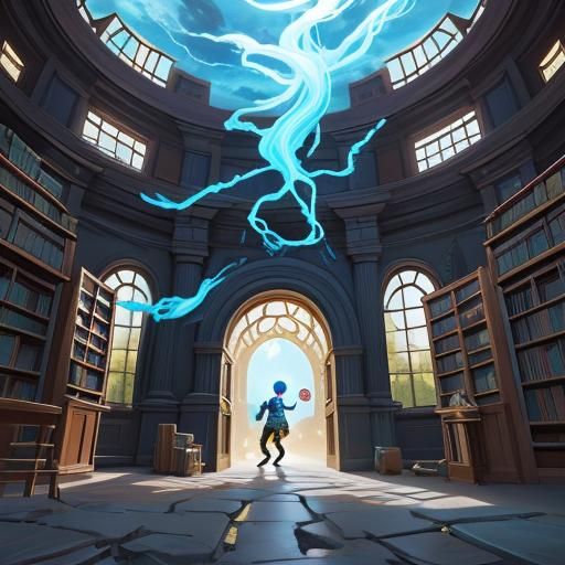 Magical Library Portal: Children's Book Cover Art