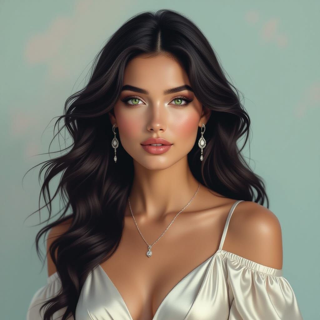 Ethereal Portrait of Woman in Dreamy Pastel Setting