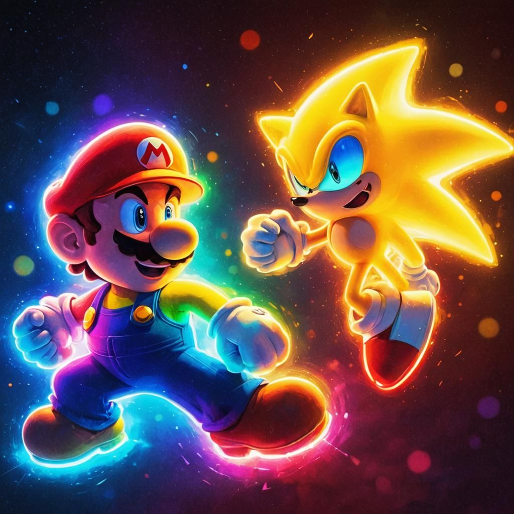 Star Mario and super sonic