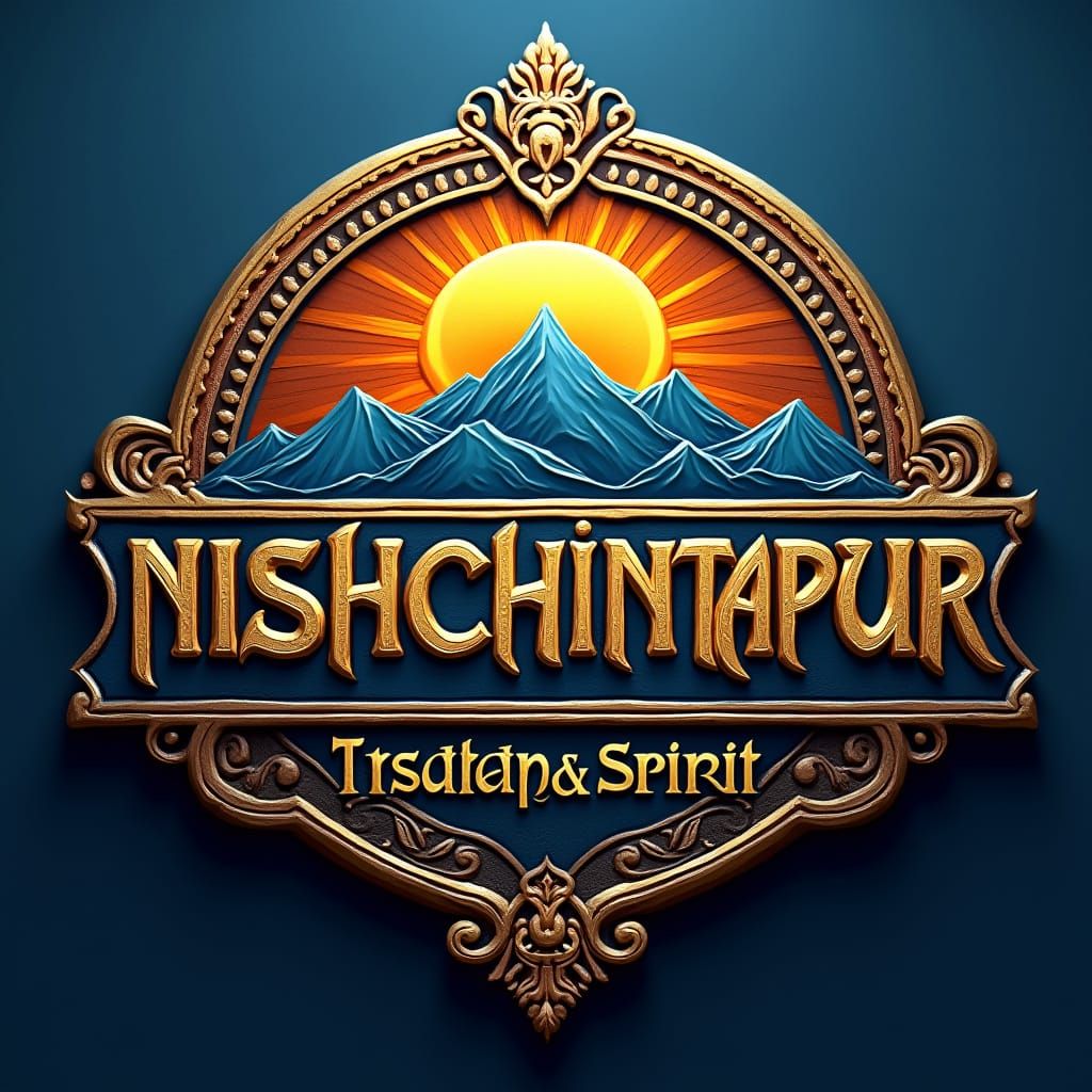 Elegant Devanagari Emblem Logo with Golden Text and Mandalas