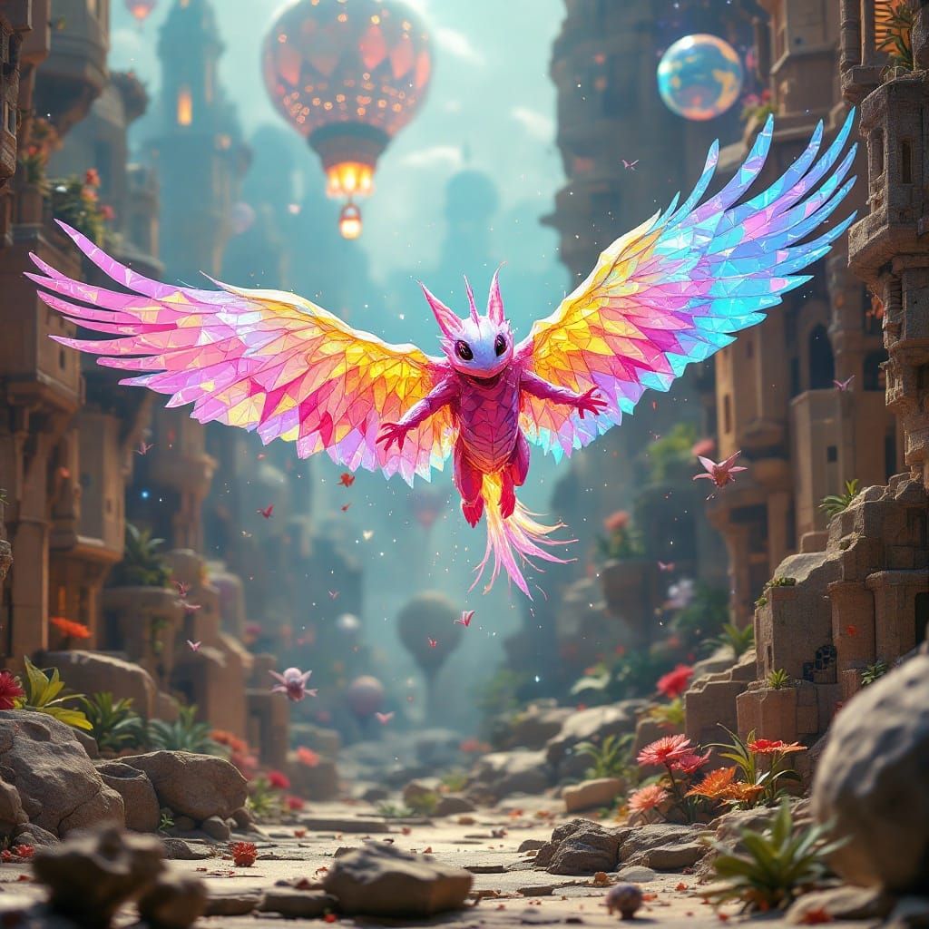 Spectral Stormlight Creature in Papercraft Action Scene