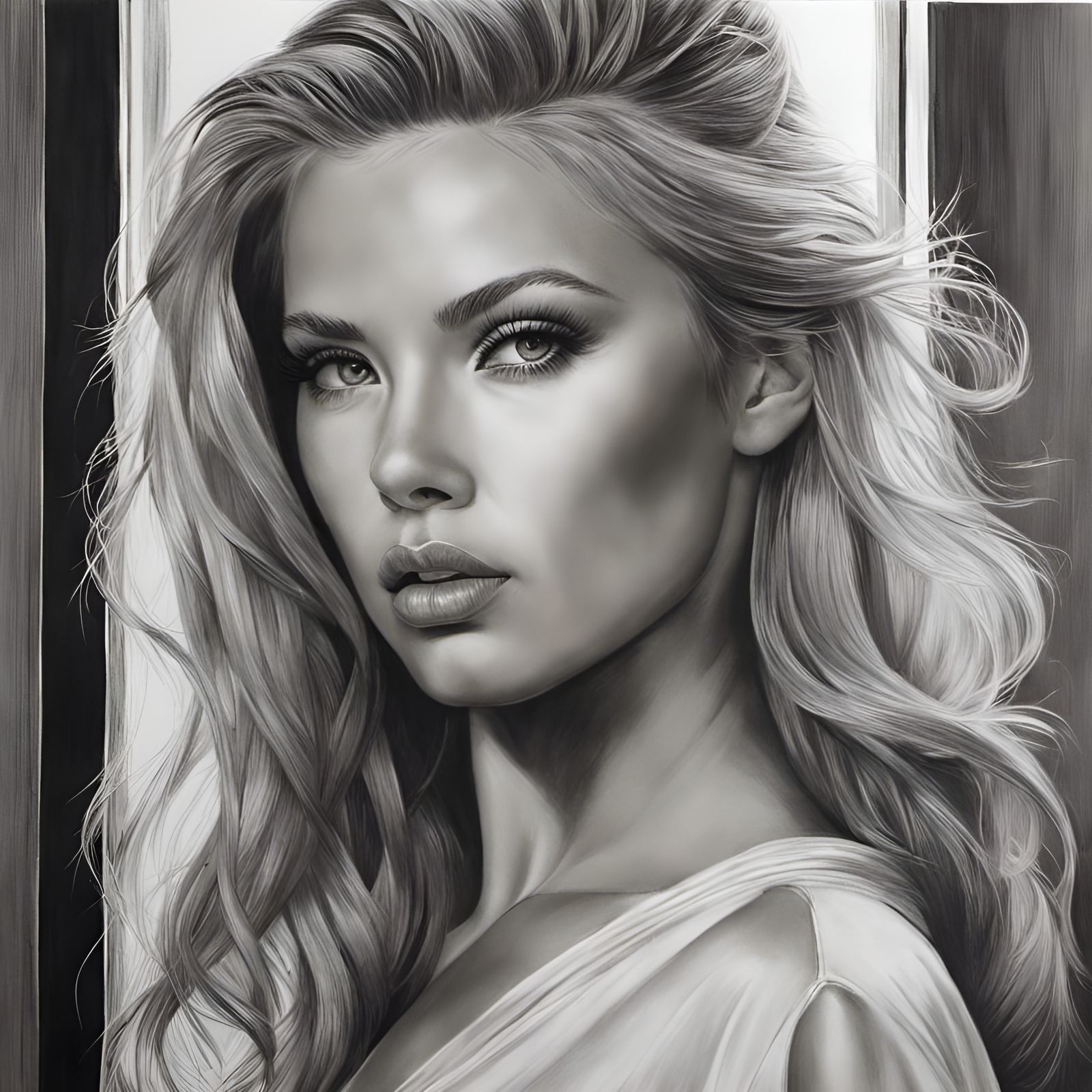 Hyper-Realistic Pencil Portrait in Pop Art Style