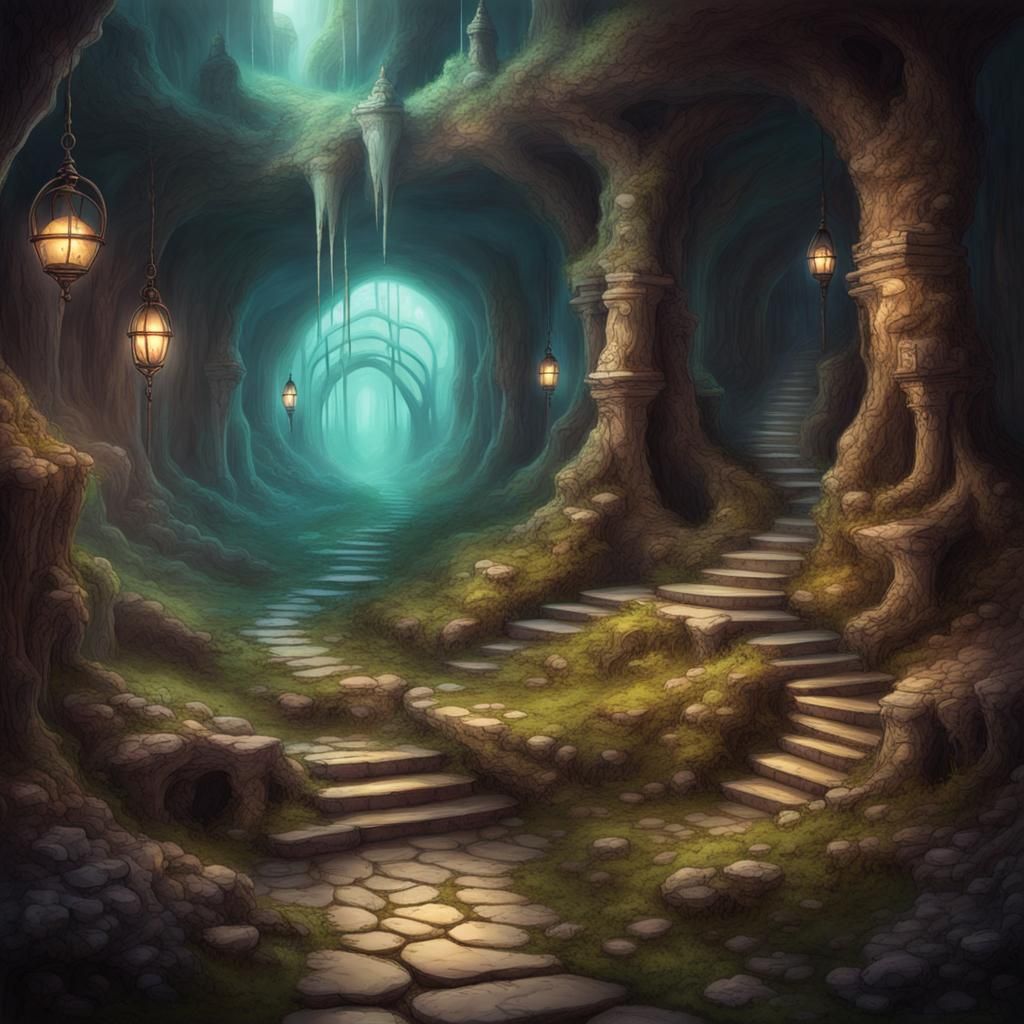 Enchanted Underground Fantasy Landscape