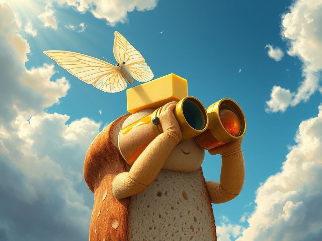 Butter Butterfly Flies in Dreamy Sky