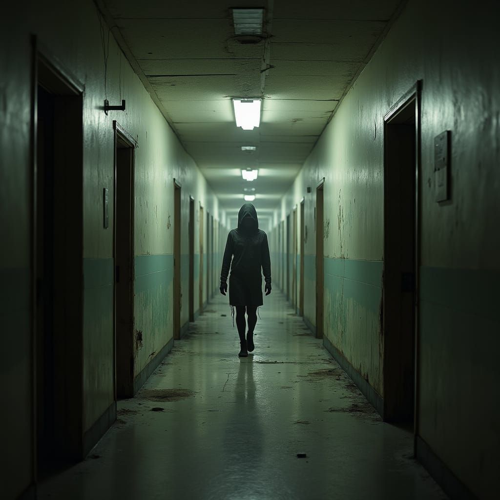 Eerie Abandoned Hospital at Dusk