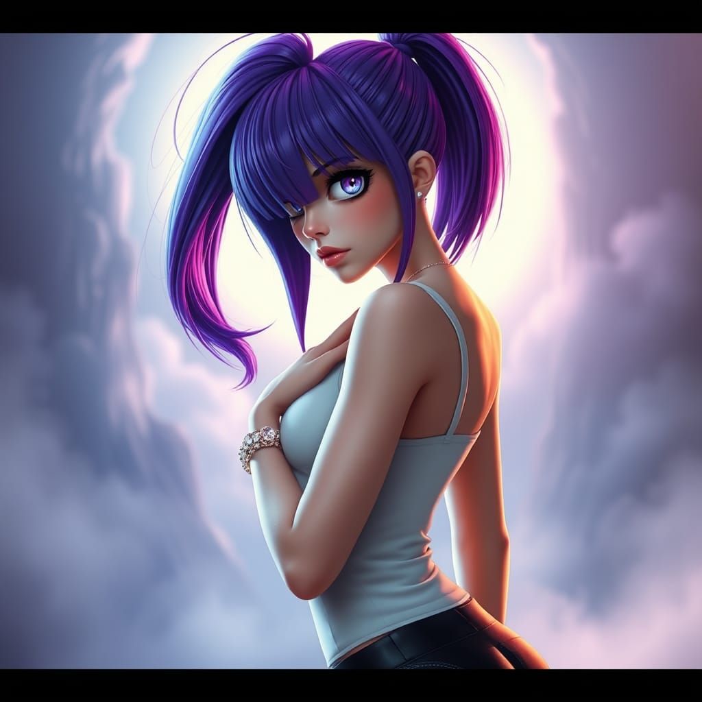 Futuristic Cyclops Woman in Ethereal 3D Realm